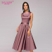 S.FLAVOR vintage style knee-length dress 2018 Summer fashion sleeveless elegant A-line vestidos with belt party short dress