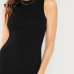 SHEIN Black Elegant Solid Pencil Dress Slim Sleeveless Knee Length Sexy Workwear Dresses Women Plain Sheath Summer Dress