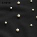 SHEIN Black Round Neck Spring Dress Plus Size Women Pearl Beading Fit Flare Large Sizes Casual Long Sleeve Elegant Dress