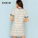 SHEIN Grey Plaid Frayed Edge Button Detail Tweed Dress Elegant Frill Straight Short Dresses Women Autumn Workwear Mini Dress