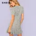 SHEIN Multicolor Allover Floral Print Ruffle Hem Textured Dress Elegant Casual Fit and Flare Dresses Women A Line Summer Dress