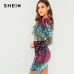 SHEIN Multicolor Party Sequins Iridescent Skinny Round Neck Long Sleeve Dress 2018 Autumn Night Out Women Dresses