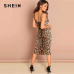 SHEIN Multicolor Sexy Party Backless Leopard Print Cami Sleeveless Pencil Skinny Club Dress Autumn Night Out Women Dresses