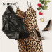 SHEIN Multicolor Sexy Party Backless Leopard Print Cami Sleeveless Pencil Skinny Club Dress Autumn Night Out Women Dresses