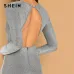 SHEIN Silver Solid Split Mermaid Hem Maxi Dress Plain Long Sleeve Stretchy Party Dresses Women Autumn Sheath Going Out Dress
