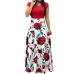 SHUJIN Women Charming Floral Print Summer Patchwork Maxi Dress 2019 Casual Short Sleeve Vintage Boho Beach Long Dress Vestidos