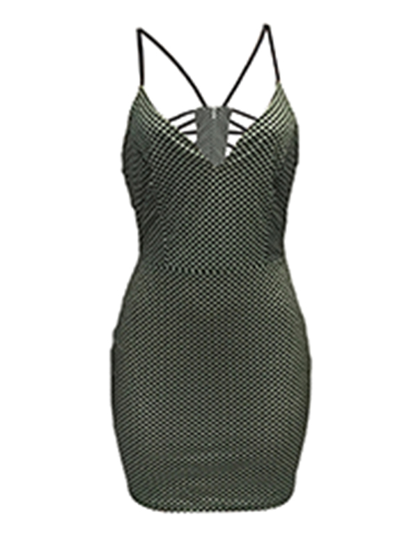 Sexy Backless Green Twilled Satin Sheath Mini Dress