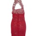 Sexy Backless Red Lace Sheath Mini Dress(Without Lining) Sexy Backless Red Lace Sheath Mini Dress(Without Lining)