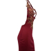 Sexy Deep V Neck Backless Wine Red Polyester Sheath Knee Length Dress Sexy Deep V Neck Backless Wine Red Polyester Sheath Knee Length Dress