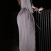 Sexy Deep V Neck Hollow-out Dark Grey Polyester Floor Length Dress Sexy Deep V Neck Hollow-out Dark Grey Polyester Floor Length Dress