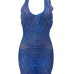 Sexy Deep V Neck See-Through Blue Milk Fiber Sheath Mini Dress Sexy Deep V Neck See-Through Blue Milk Fiber Sheath Mini Dress