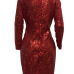 Sexy Deep V Neck See-Through Red Polyester Sheath Knee Length Dress Sexy Deep V Neck See-Through Red Polyester Sheath Knee Length Dress