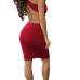 Sexy Deep V Neck Sleeveless Backless Red Cotton Blend Sheath Knee Length Dress Sexy Deep V Neck Sleeveless Backless Red Cotton Blend Sheath Knee Length Dress