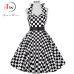 Sexy Halter Party Dress 2018 Retro Polka Dot Hepburn Vintage 50s 60s Pin Up Rockabilly Dresses Robe Plus Size Elegant Midi Dress