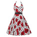 Sexy Halter Party Dress 2018 Retro Polka Dot Hepburn Vintage 50s 60s Pin Up Rockabilly Dresses Robe Plus Size Elegant Midi Dress