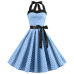 Sexy Halter Party Dress 2018 Retro Polka Dot Hepburn Vintage 50s 60s Pin Up Rockabilly Dresses Robe Plus Size Elegant Midi Dress