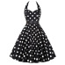 Sexy Halter Party Dress 2018 Retro Polka Dot Hepburn Vintage 50s 60s Pin Up Rockabilly Dresses Robe Plus Size Elegant Midi Dress