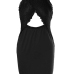 Sexy Hollow-out Black Milk Fiber Sheath Knee Length Dress Sexy Hollow-out Black Milk Fiber Sheath Knee Length Dress
