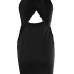 Sexy Hollow-out Black Milk Fiber Sheath Knee Length Dress Sexy Hollow-out Black Milk Fiber Sheath Knee Length Dress