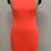 Sexy O Neck Tank Sleeveless Backless Side Zipper Design Fluorescent Red Polyester Sheath Knee Length Dress Sexy O Neck Tank Sleeveless Backless Side Zipper Design Fluorescent Red Polyester Sheath Knee Length Dress