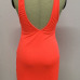 Sexy O Neck Tank Sleeveless Backless Side Zipper Design Fluorescent Red Polyester Sheath Knee Length Dress Sexy O Neck Tank Sleeveless Backless Side Zipper Design Fluorescent Red Polyester Sheath Knee Length Dress