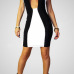 Sexy Off The Shoulder Sleeveless Black And White Patchwork Polyester Sheath Mini Dress Sexy Off The Shoulder Sleeveless Black And White Patchwork Polyester Sheath Mini Dress