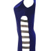 Sexy Round Neck Hollow-out Royalblue Healthy Fabric Sheath Mini Dress