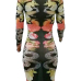 Sexy Round Neck Long Sleeves Printed See-Through Polyester Sheath Knee Length Dress Sexy Round Neck Long Sleeves Printed See-Through Polyester Sheath Knee Length Dress