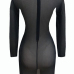 Sexy Round Neck Long Sleeves See-Through Black Gauze Mini Dress Sexy Round Neck Long Sleeves See-Through Black Gauze Mini Dress