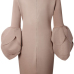Sexy Round Neck Petal Sleeves Camel Polyester Knee Length Dress Sexy Round Neck Petal Sleeves Camel Polyester Knee Length Dress