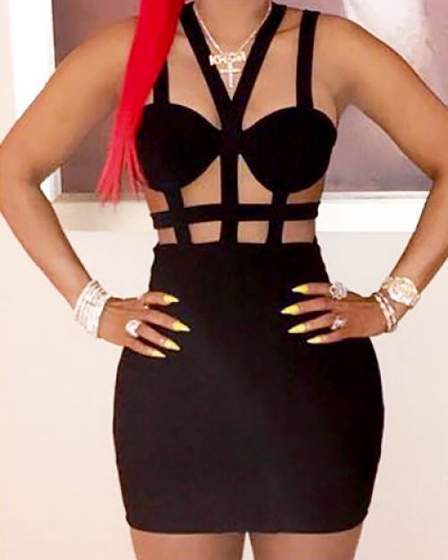 Sexy Sleeveless Hollow-out Black Qmilch Sheath Mini Dress Sexy Sleeveless Hollow-out Black Qmilch Sheath Mini Dress