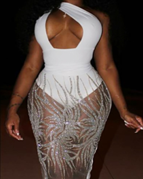 Sexy Sleeveless See-Through White Qmilch Sheath Knee Length Dress Sexy Sleeveless See-Through White Qmilch Sheath Knee Length Dress