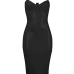 Sexy Spaghetti Strap Sleeveless Black Polyester Sheath Knee Length Dress