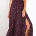 Sexy Strapless Beach Summer Dress Sundresses Vintage Bohemian Maxi Dress Robe Femme Boho Floral Women Split Long Dresses Vestido