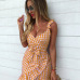 Sexy Summer Bodycon Ruffle Plaid Dress Women Boho Red Dresses for Women Spaghetti Strap Backless Beach Bow Dress Sundress