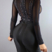 Sexy Turtleneck Long Sleeves Net Yarn Splicing Black Sheath Knee Length Dress Sexy Turtleneck Long Sleeves Net Yarn Splicing Black Sheath Knee Length Dress