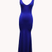Sexy U-shaped Neck Sleeveless Blue Cotton Blend Sheath Floor Length Dress Sexy U-shaped Neck Sleeveless Blue Cotton Blend Sheath Floor Length Dress