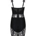 Sexy V Neck Sleeveless See-Through Black Lace Sheath Knee Length Dress Sexy V Neck Sleeveless See-Through Black Lace Sheath Knee Length Dress