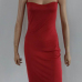 Sexy V Neck Spaghetti Strap Sleeveless Backless Red Polyester Sheath Mini Dress Sexy V Neck Spaghetti Strap Sleeveless Backless Red Polyester Sheath Mini Dress