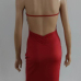 Sexy V Neck Spaghetti Strap Sleeveless Backless Red Polyester Sheath Mini Dress Sexy V Neck Spaghetti Strap Sleeveless Backless Red Polyester Sheath Mini Dress