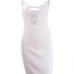Sexy V Neck Spaghetti Strap Sleeveless White Cotton Sheath Knee Length Women Dress Sexy V Neck Spaghetti Strap Sleeveless White Cotton Sheath Knee Length Women Dress