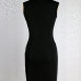 Sexy V Neck Tank Sleeveless Front Lace-up Hollow-out Side Split Black Cotton Blend Sheath Mini Dress Sexy V Neck Tank Sleeveless Front Lace-up Hollow-out Side Split Black Cotton Blend Sheath Mini Dress