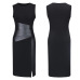 Sexy Women Sleeveless Patchwork PU Leather Dress Wine Red Black Army Green Low Cut Bodycon Evening Party Pencil Dress Clothes