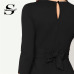 Sheinside Black Elegant Bodycon Dress Women Pencil 3/4 Sleeve 2018 Autumn Clothes Ladies Solid Slim Sheath Party Dresses