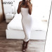 Sibybo Off Shoulder Strapless Sexy Women Dress Sleeveless Straight Long Bodycon Dress Backless Casual Summer Party Dress Women