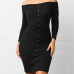 Simple Black Polyester Sheath Knee Length Dress Simple Black Polyester Sheath Knee Length Dress