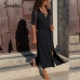 Simplee Casual button long summer dress shirt 2018  office lady Vintage maxi women dress plus size V neck chiffon dress festa