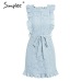 Simplee Elegant embroidery lace women dress Hollow out sashes ruffle white summer dress Slim sexy party lady dress vestidos 2019