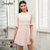 Simplee Elegant hollow out lace dress women Half sleeve summer style midi white dress 2018 Spring short casual dress vestidos