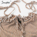 Simplee Elegant stripe summer dress women 2019 Spagetti strap lace up midi lady dress festa Casual female beach sundress vestido